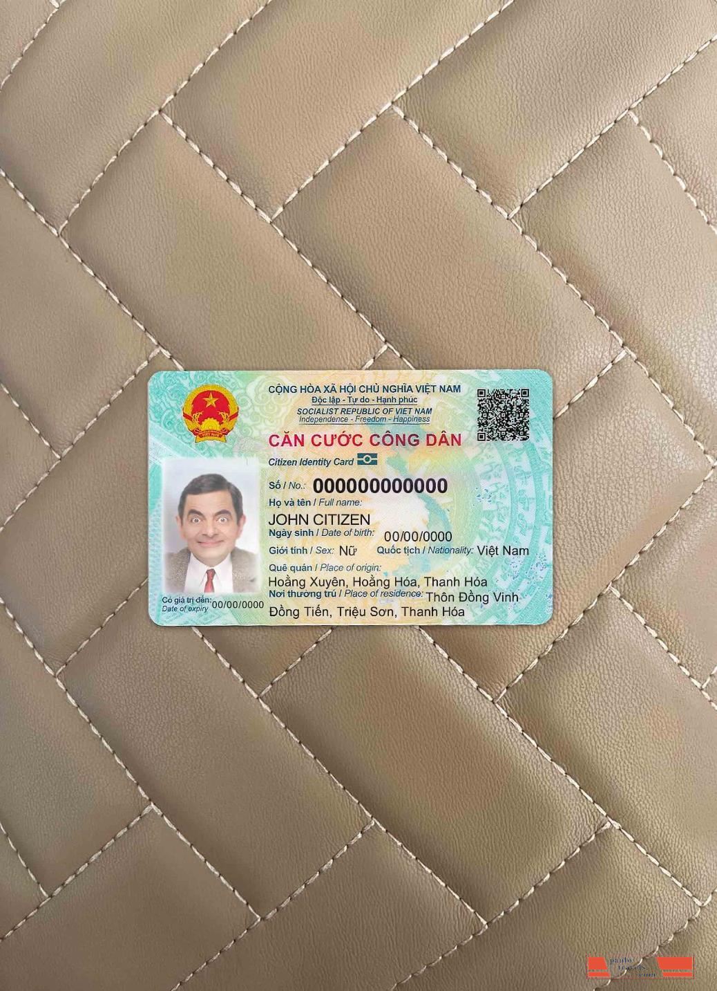 Vietnam ID card FRONT PSD template